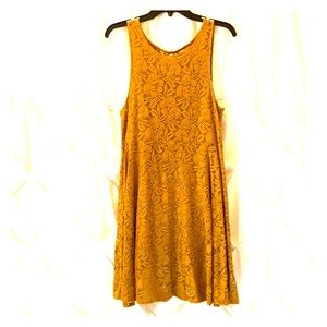 Free People mustard lace dress